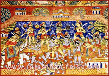 Fresco in a haveli-Fatehpur,  Rajasthan