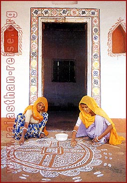 Painting designs on the floor