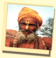 Heiliger Mann "Sadhu" in Pushkar, Rajasthan 
